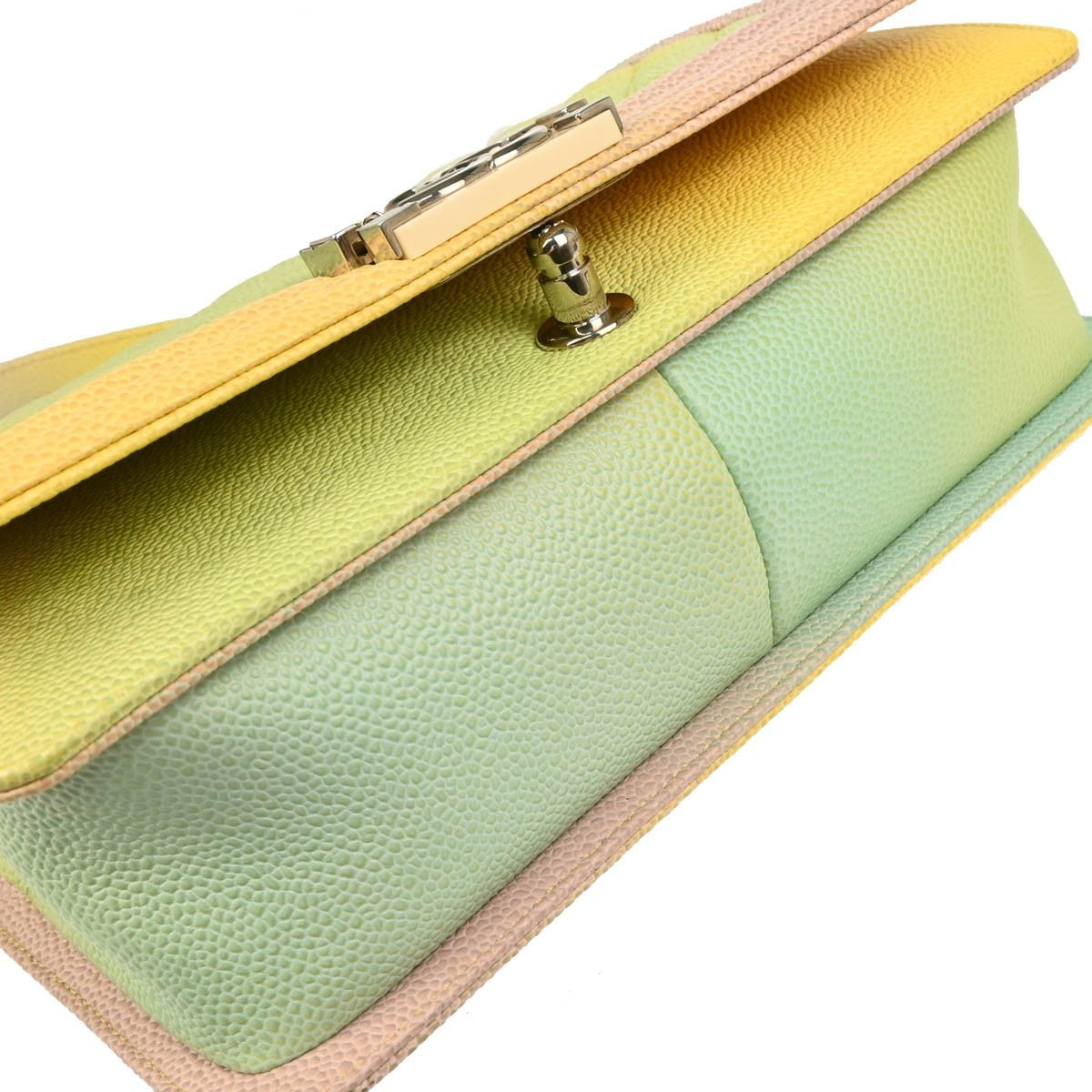 Chanel Rainbow Boy Flap Bag Quilted Painted Caviar Multicolour Leather Shoulder Bag Bag (Pre-Owned)