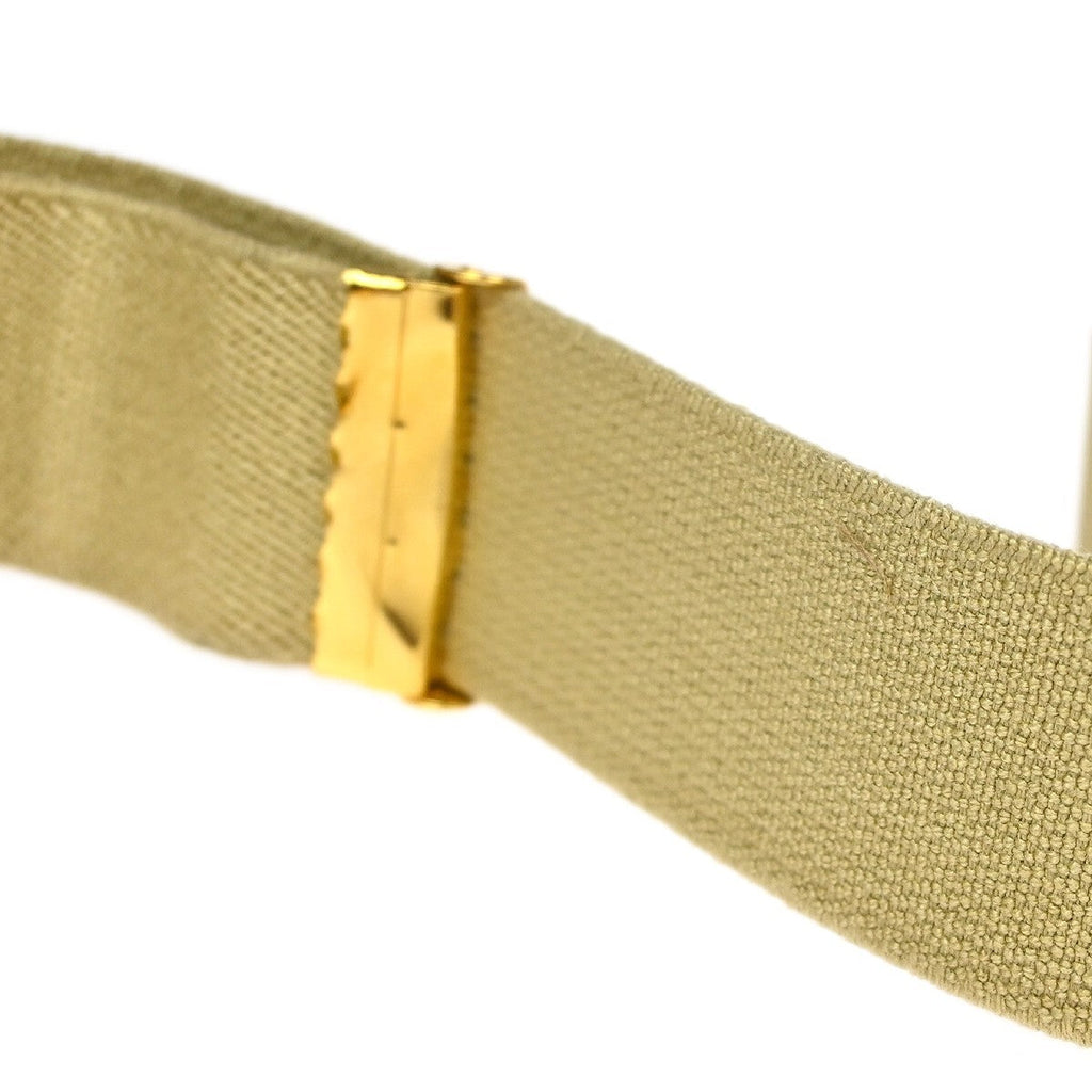 Chanel Logo Suspenders Canvas Beige Canvas Belts Accessory (Pre-Owned)