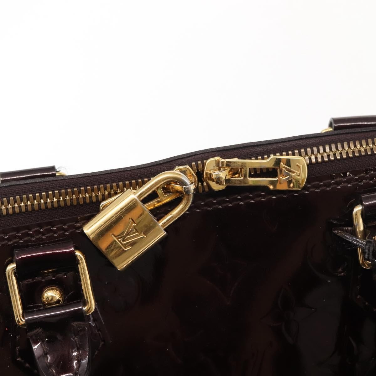 Louis Vuitton Alma Handbag Monogram Vernis Purple Patent_Leather Handbag (Pre-Owned)