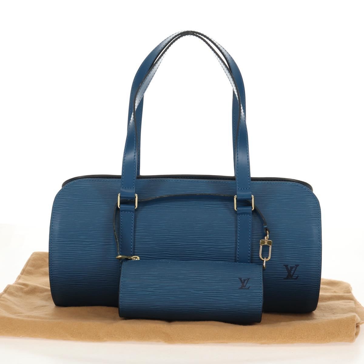 Louis Vuitton Soufflot Handbag Epi Leather Blue Leather Handbag (Pre-Owned)