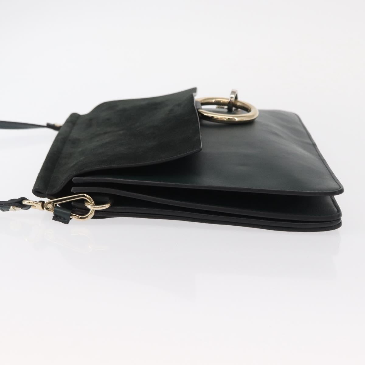 Chloe Faye Shoulder Bag Leather And Suede Khaki Suede Shoulder Bag Bag (Pre-Owned)