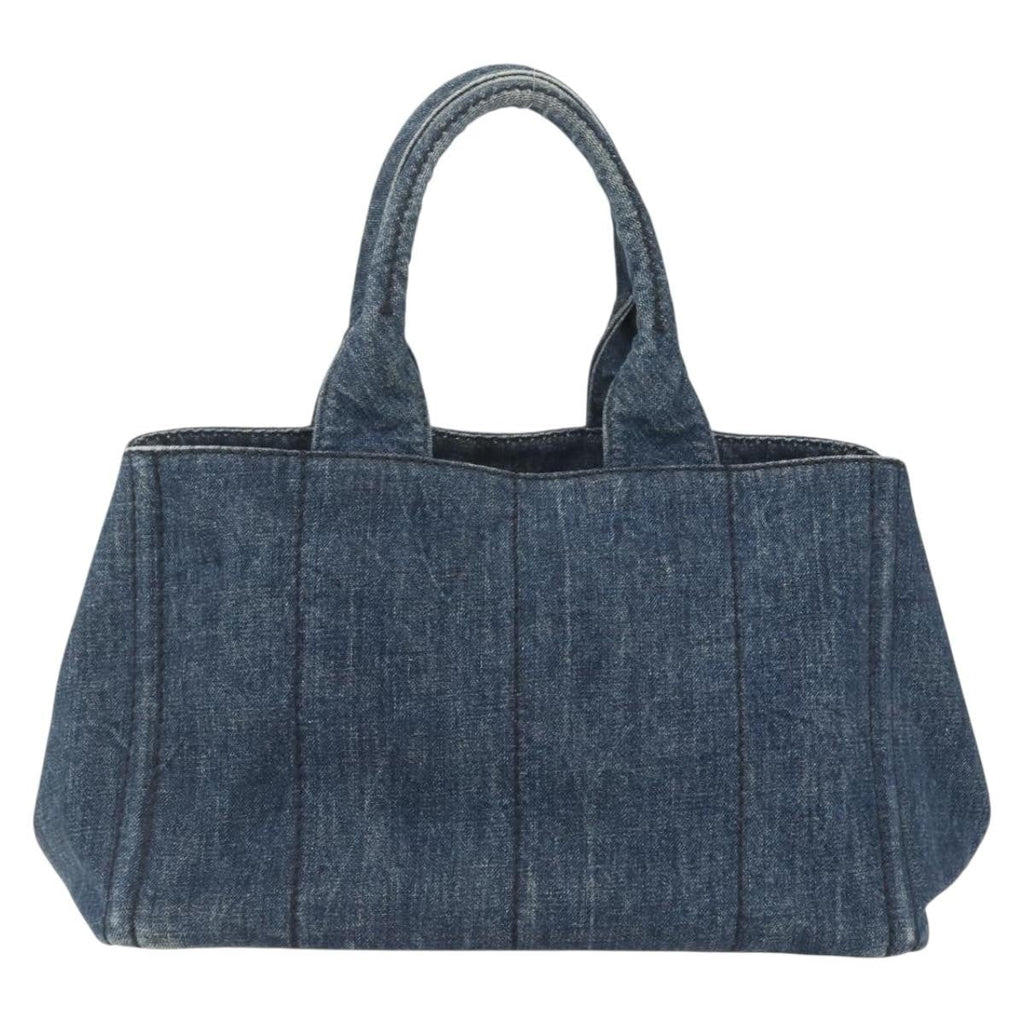 Prada Canapa Tote Denim Blue Canvas Tote Bag Bag (Pre-Owned)