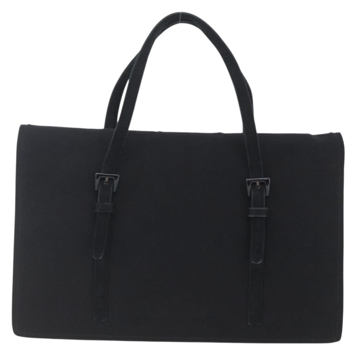 Prada Vintage Handbag Cotton Black Cotton Handbag (Pre-Owned)