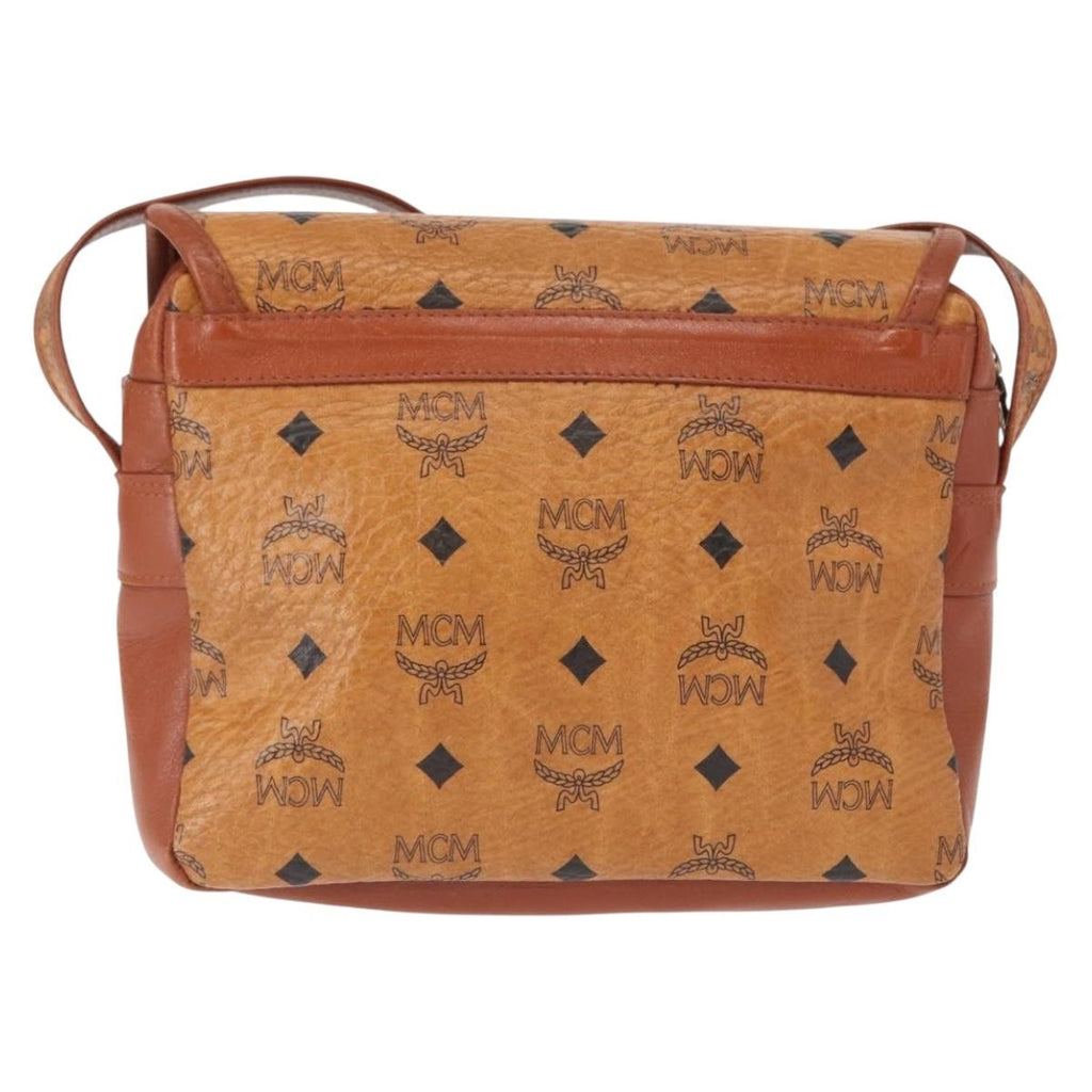 MCM Visetos Shoulder Bag Canvas And Leather Brown Canvas Shoulder Bag Bag (Pre-Owned)