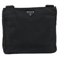 Prada Flat Messenger Bag Tessuto Black Nylon Shoulder Bag Bag (Pre-Owned)