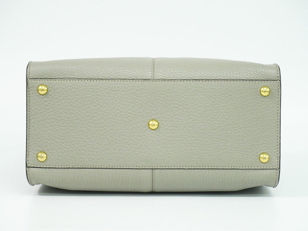 Fendi Peekaboo X-Lite Bag Leather Gray Leather Shoulder Bag Bag (Pre-Owned)