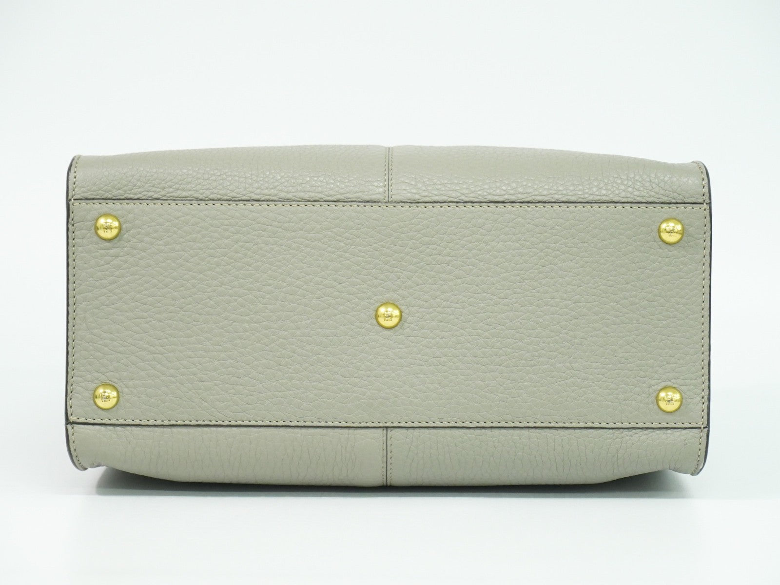 Fendi Peekaboo X-Lite Bag Leather Gray Leather Shoulder Bag Bag (Pre-Owned)