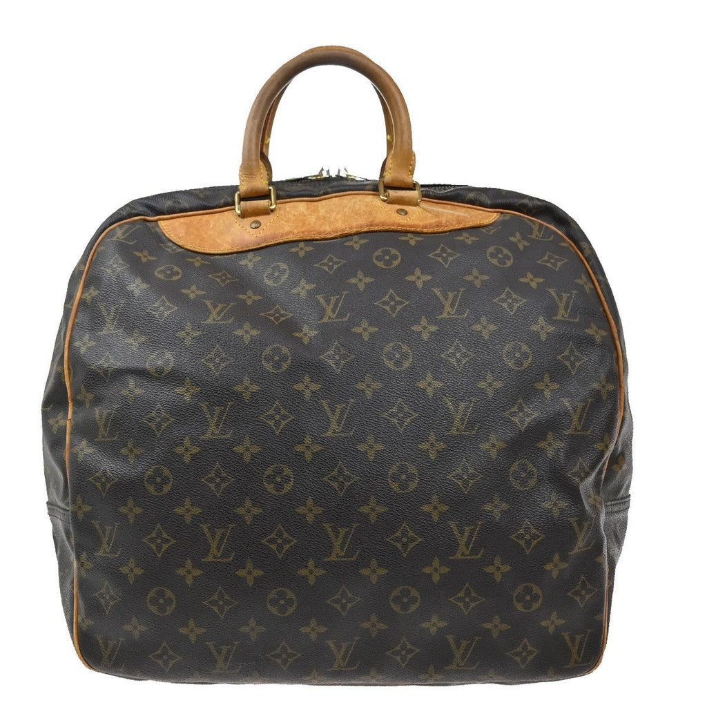 Louis Vuitton Evasion Travel Bag Monogram Canvas Brown Leather Bag (Pre-Owned)
