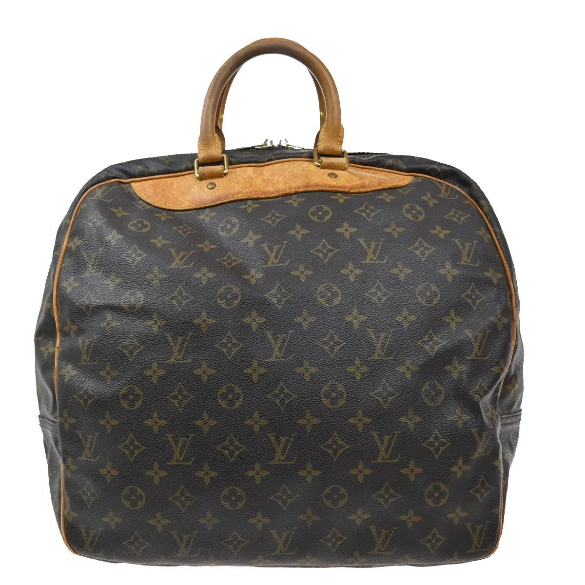 Louis Vuitton Evasion Travel Bag Monogram Canvas Brown Leather Bag (Pre-Owned)
