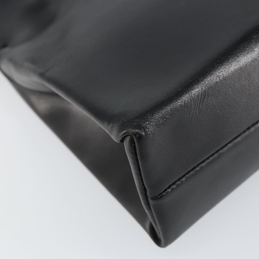 Prada Vintage Handbag Leather Black Leather Handbag (Pre-Owned)