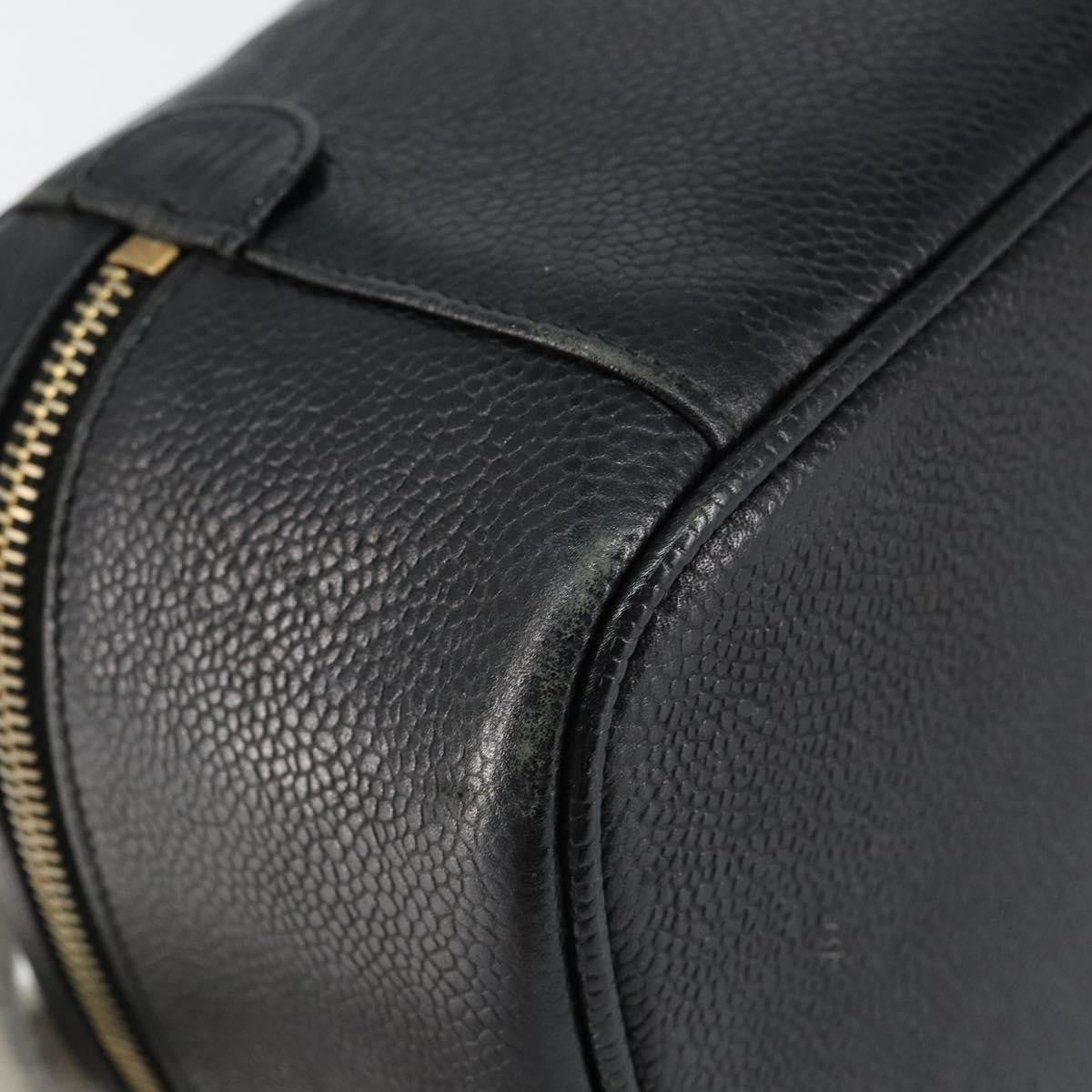 Chanel Vintage Cosmetic Case Leather Black Leather Clutche & Pouche Bag (Pre-Owned)
