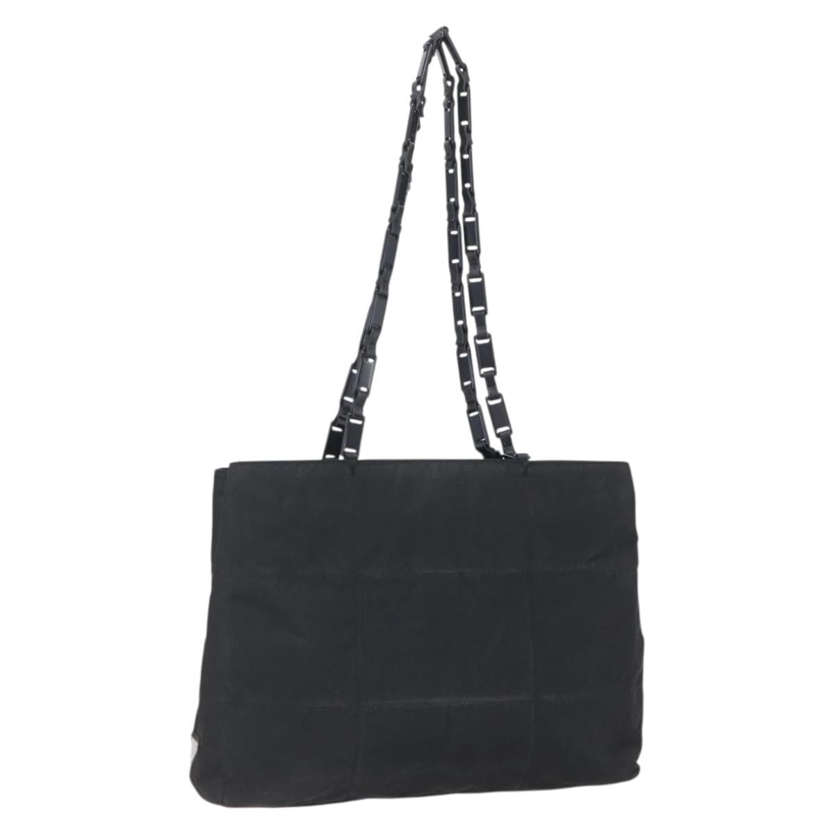Prada Vintage Tote Tessuto Black Nylon Tote Bag Bag (Pre-Owned)