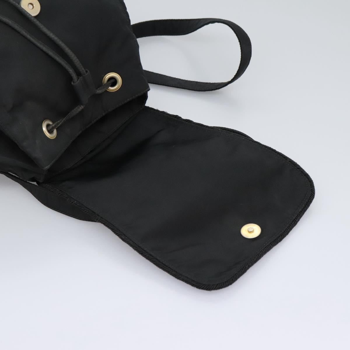 Prada Flap Drawstring Backpack Tessuto Black Nylon Backpack Bag (Pre-Owned)