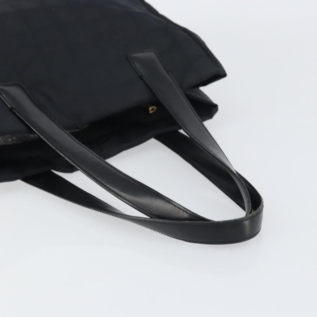 Chanel Travel Line Tote Nylon Black Nylon Tote Bag Bag (Pre-Owned)