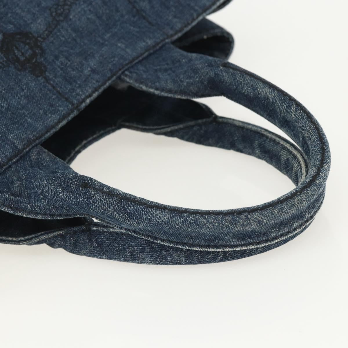 Prada Canapa Tote Denim Blue Canvas Tote Bag Bag (Pre-Owned)