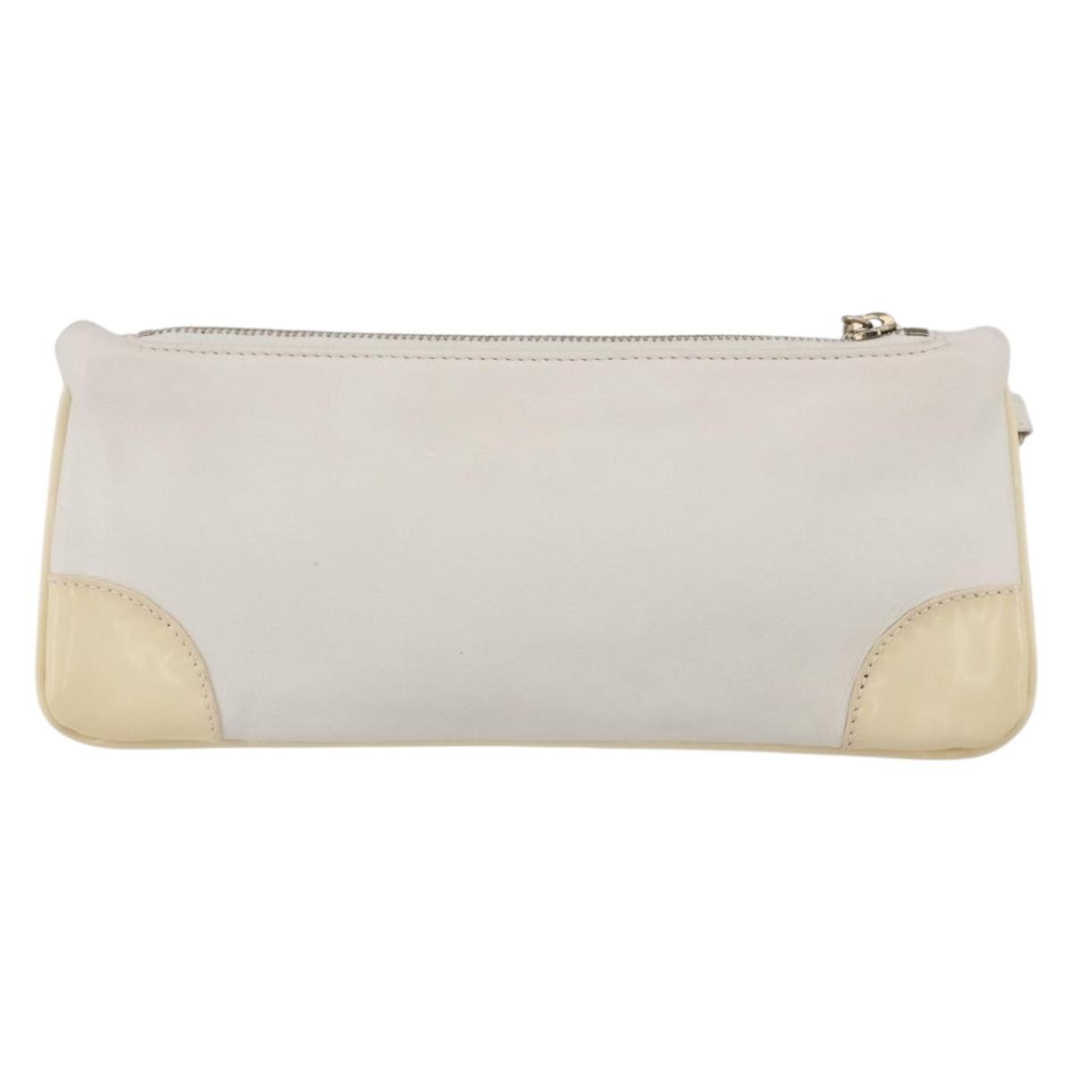Chanel Camellia Clutch Bag Leather Ecru Leather Clutche & Pouche Bag (Pre-Owned)