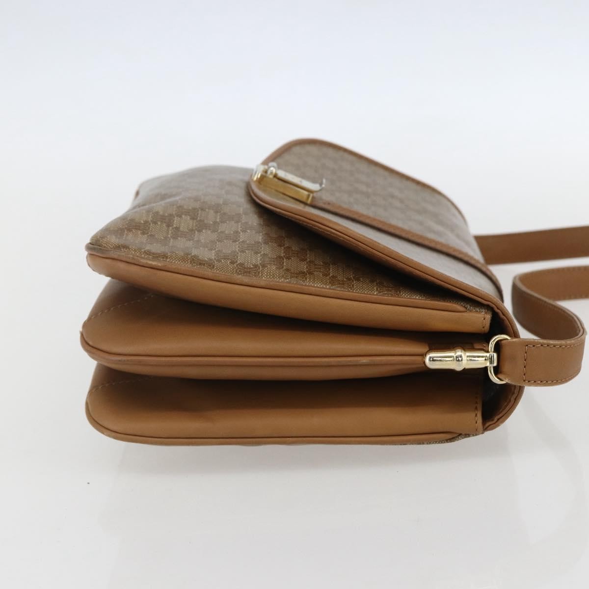 Celine Vintage Macadam Shoulder Bag Canvas And Leather Beige Canvas Shoulder Bag Bag (Pre-Owned)
