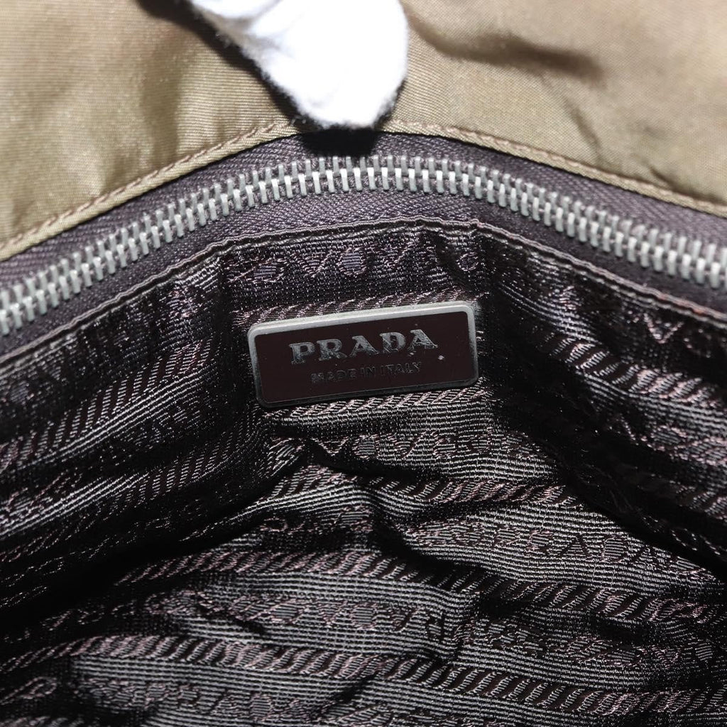 Prada Vintage Tote Tessuto Beige Nylon Tote Bag Bag (Pre-Owned)