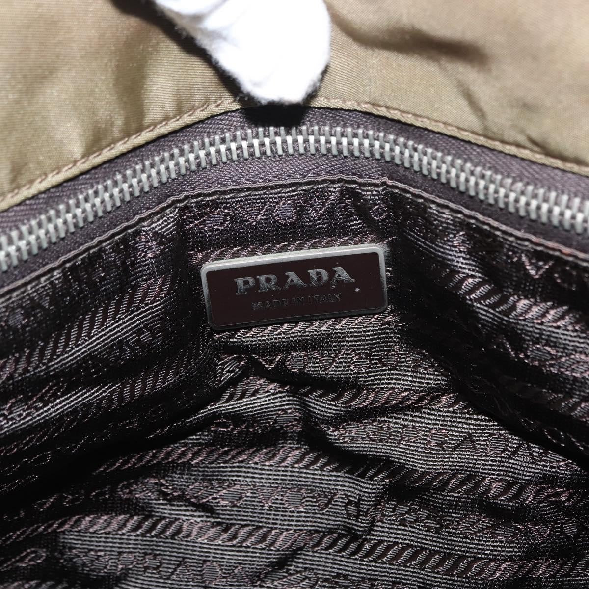 Prada Vintage Tote Tessuto Beige Nylon Tote Bag Bag (Pre-Owned)