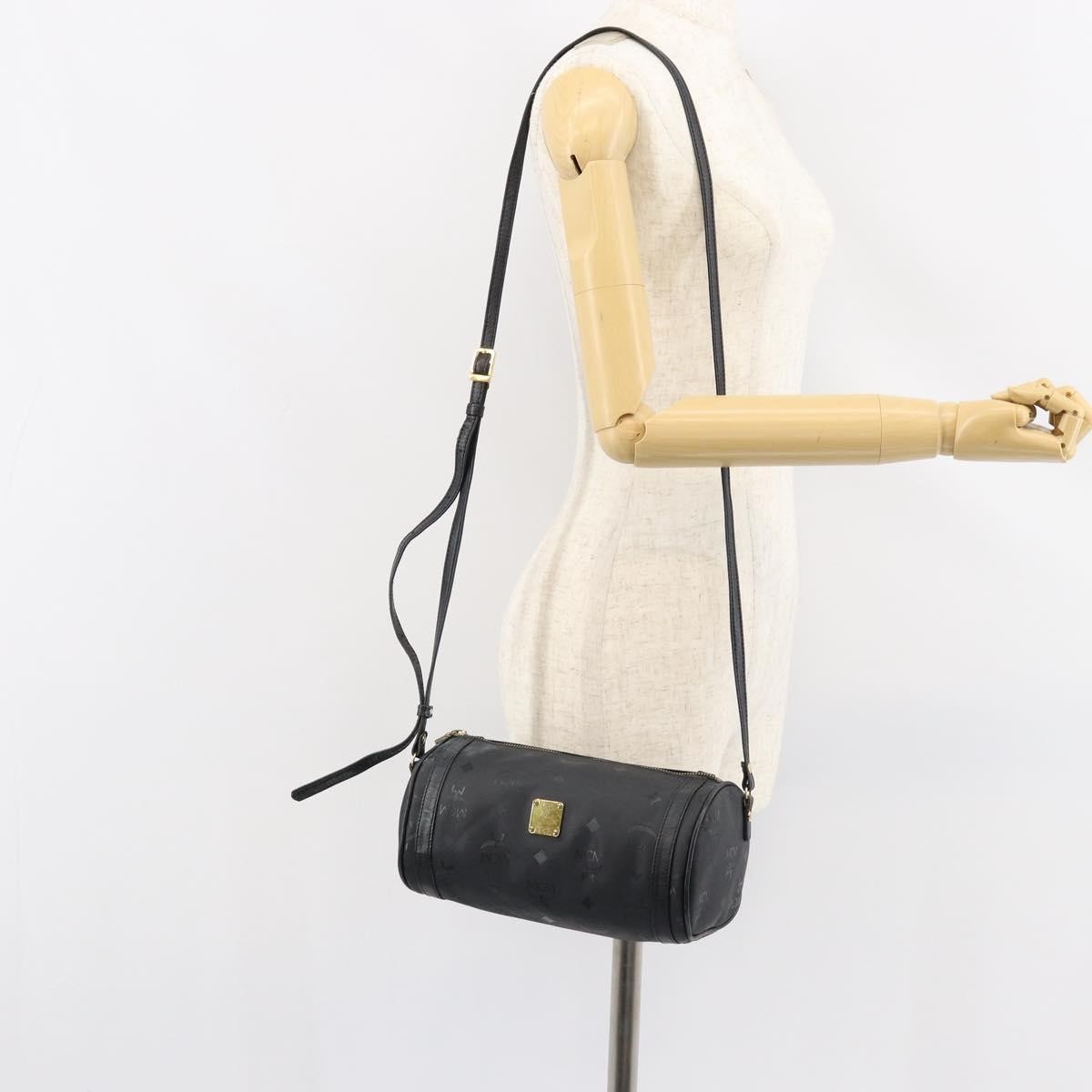 MCM Visetos Shoulder Bag Pvc Black Pvc Bag (Pre-Owned)