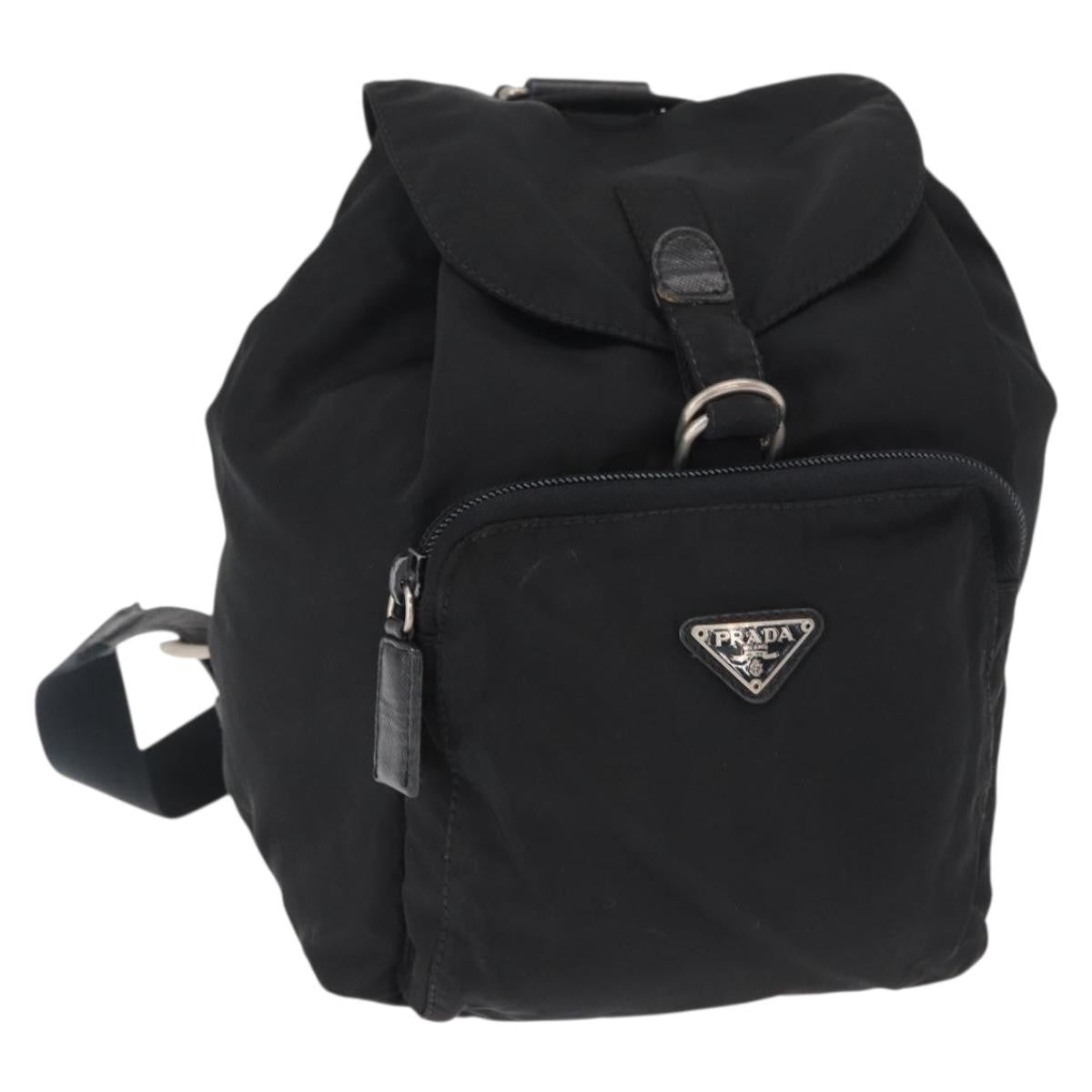 Prada Front Pocket Backpack Tessuto Black Nylon Backpack Bag (Pre-Owned)