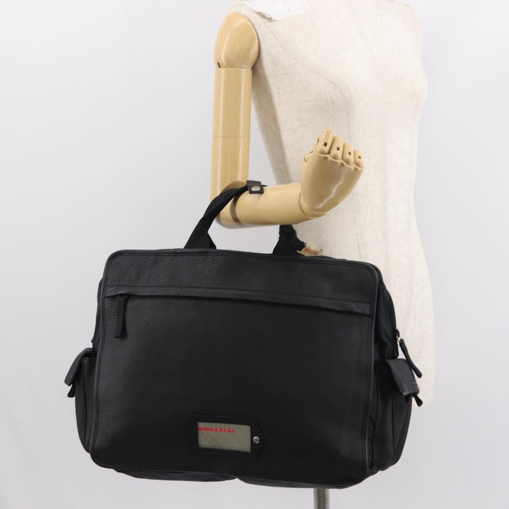Prada Sport Briefcase Nylon And Leather Black Nylon Briefcase Bag (Pre-Owned)