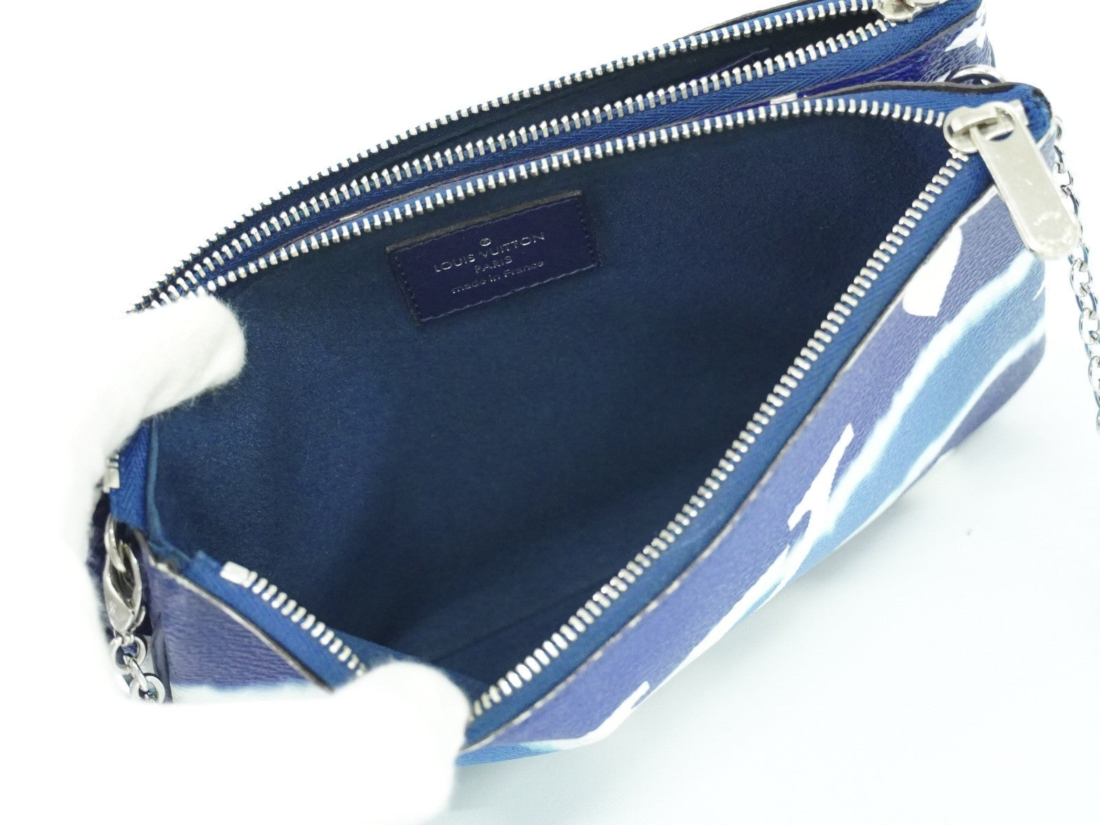 Louis Vuitton Double Zip Pochette Limited Edition Escale Monogram Giant Blue Canvas Shoulder Bag Bag (Pre-Owned)