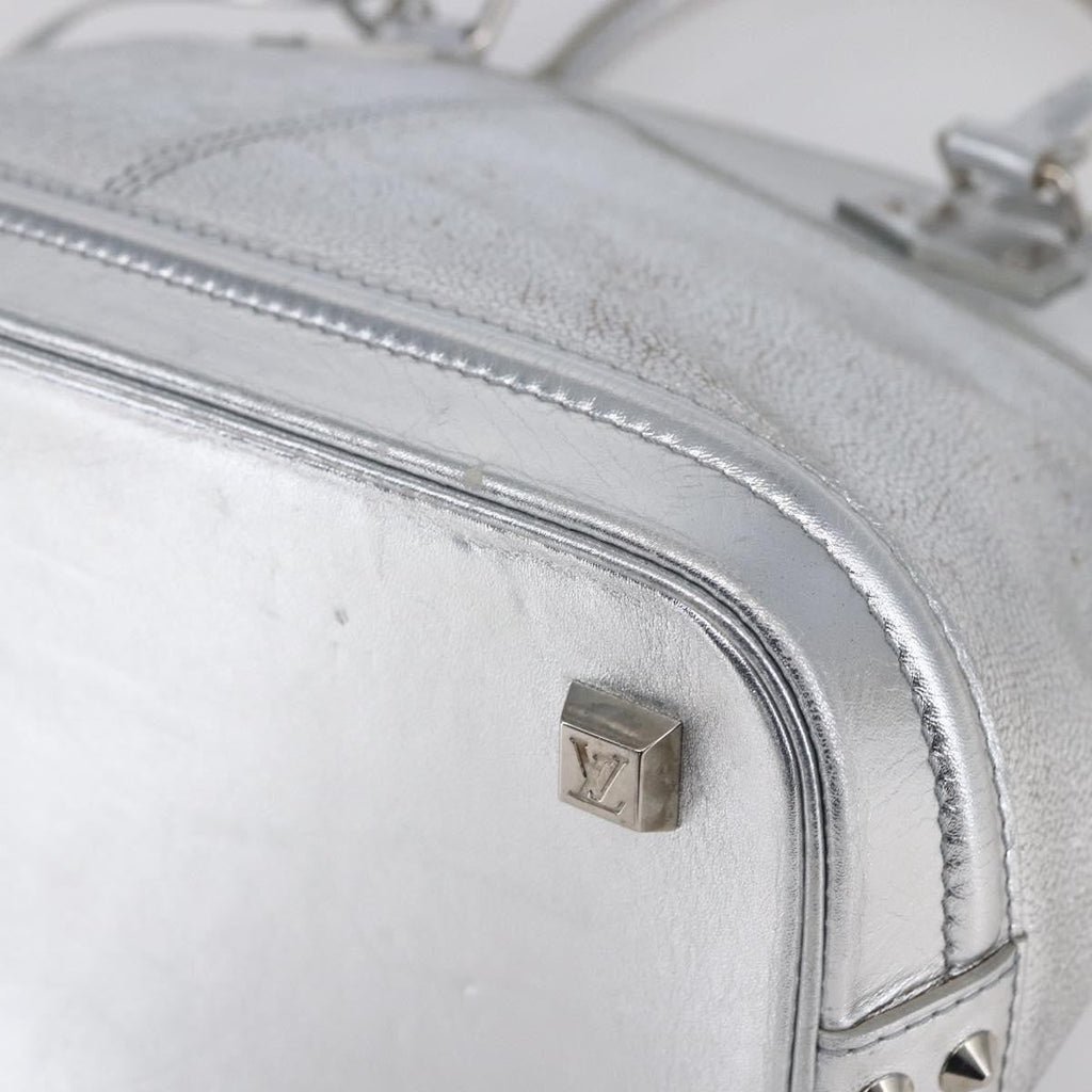 Louis Vuitton Suhali Lockit Handbag Leather Silver Leather Handbag (Pre-Owned)