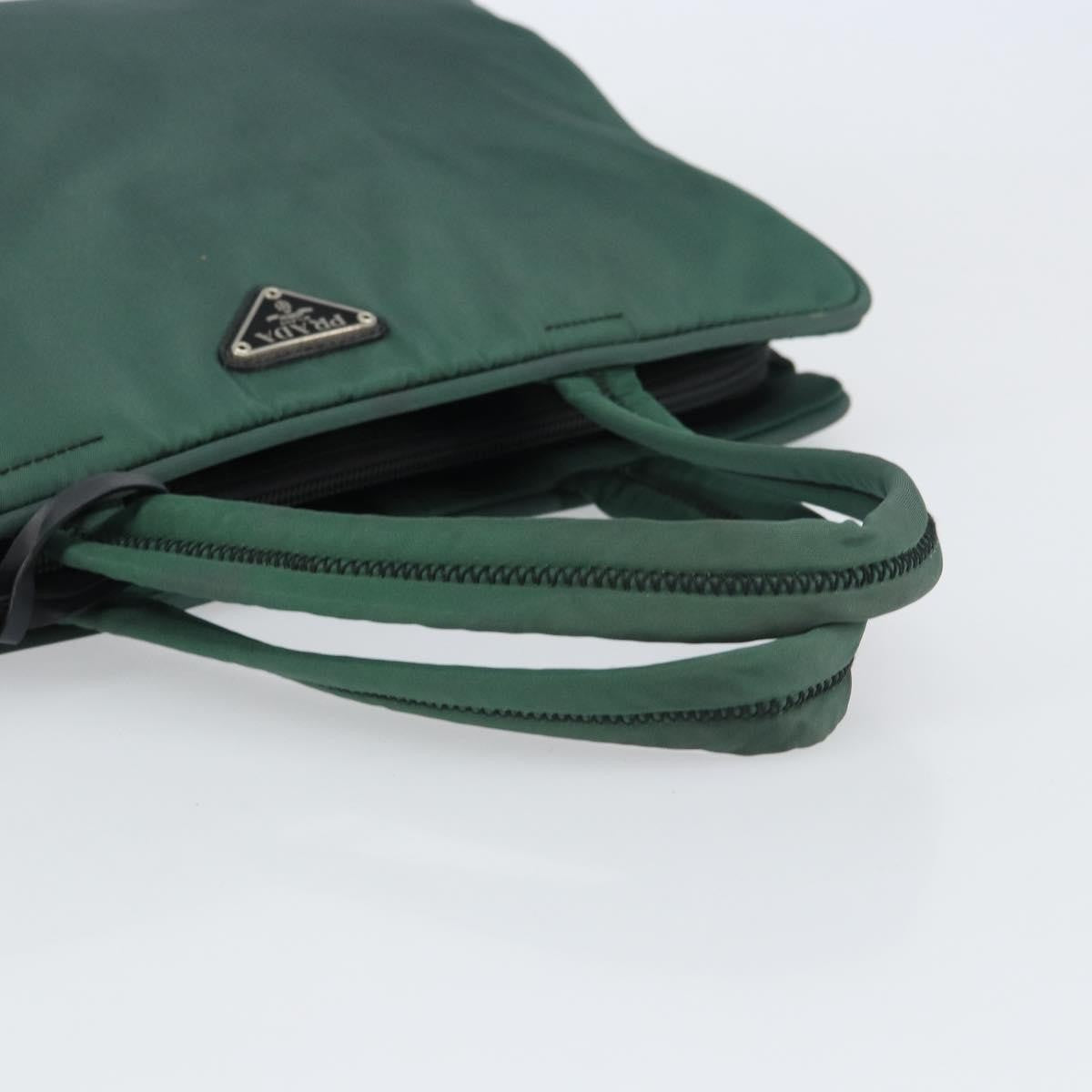 Prada Vintage Handbag Tessuto Khaki Nylon Handbag (Pre-Owned)
