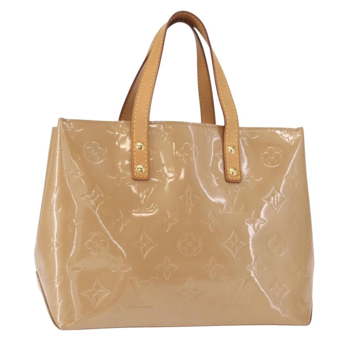 Louis Vuitton Reade Handbag Monogram Vernis Beige Patent_Leather Handbag (Pre-Owned)