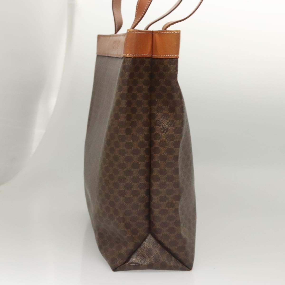 Celine Vintage Macadam Tote Bag Canvas Brown Canvas Tote Bag Bag (Pre-Owned)