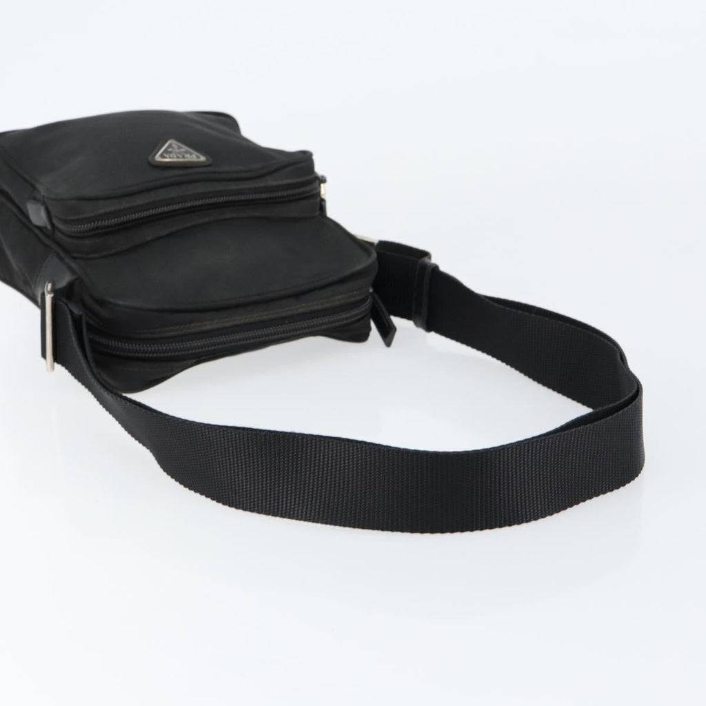 Prada Front Pocket Messenger Bag Tessuto Black Nylon Shoulder Bag Bag (Pre-Owned)