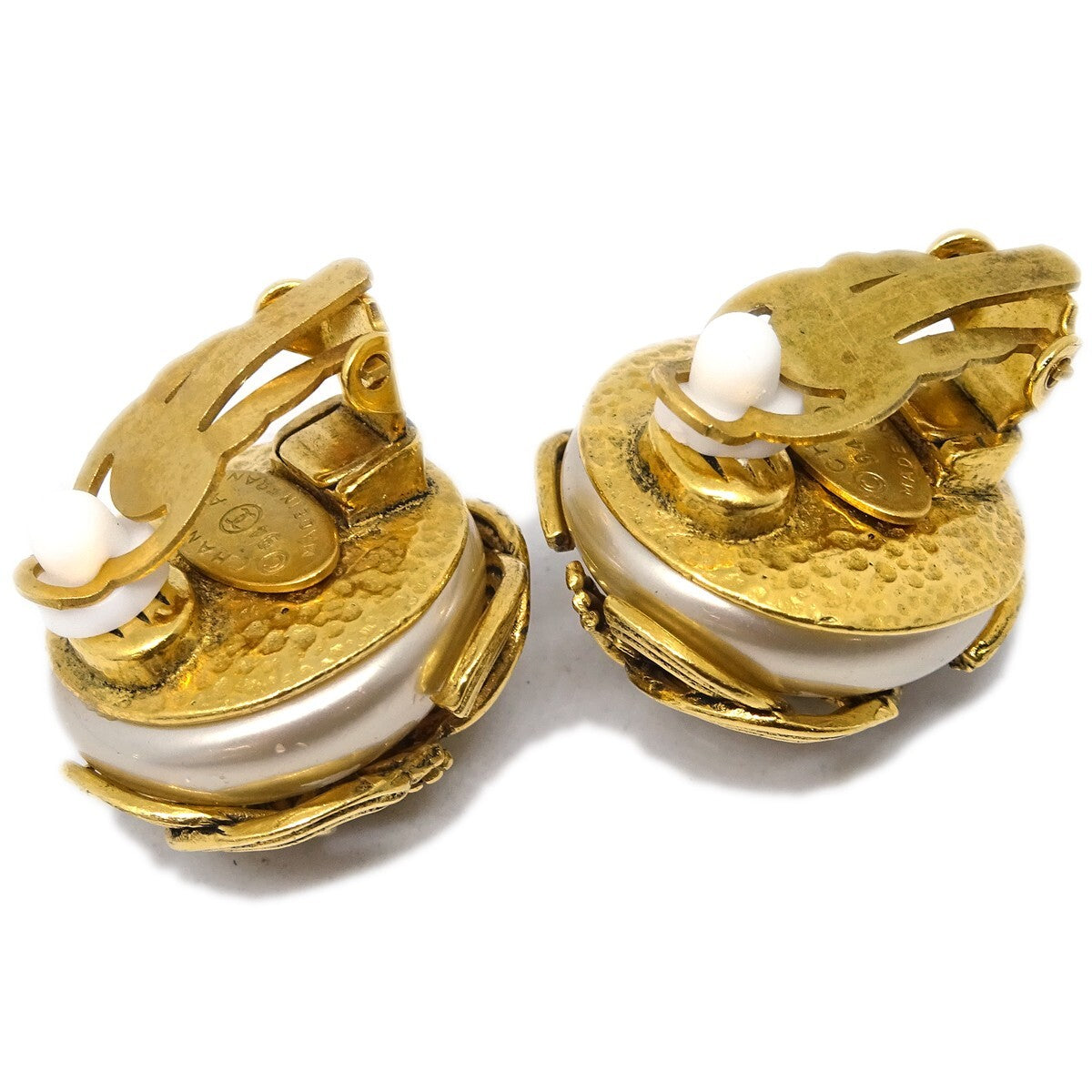 Chanel Vintage Triple Cc Earrings Metal Gold Gold_Plated Earrings Jewelry (Pre-Owned)