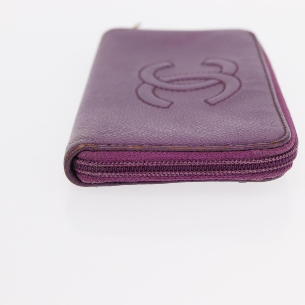 Chanel Timeless Cc Zipped Wallet Caviar Purple Leather Wallets Accessory (Pre-Owned)