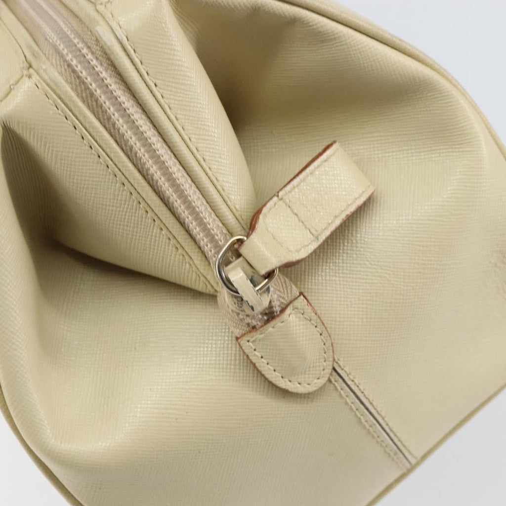 Prada Vintage Handbag Leather Beige Leather Handbag (Pre-Owned)