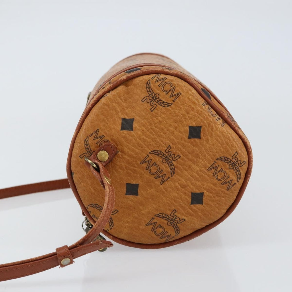 MCM Visetos Shoulder Bag Canvas And Leather Brown Canvas Shoulder Bag Bag (Pre-Owned)