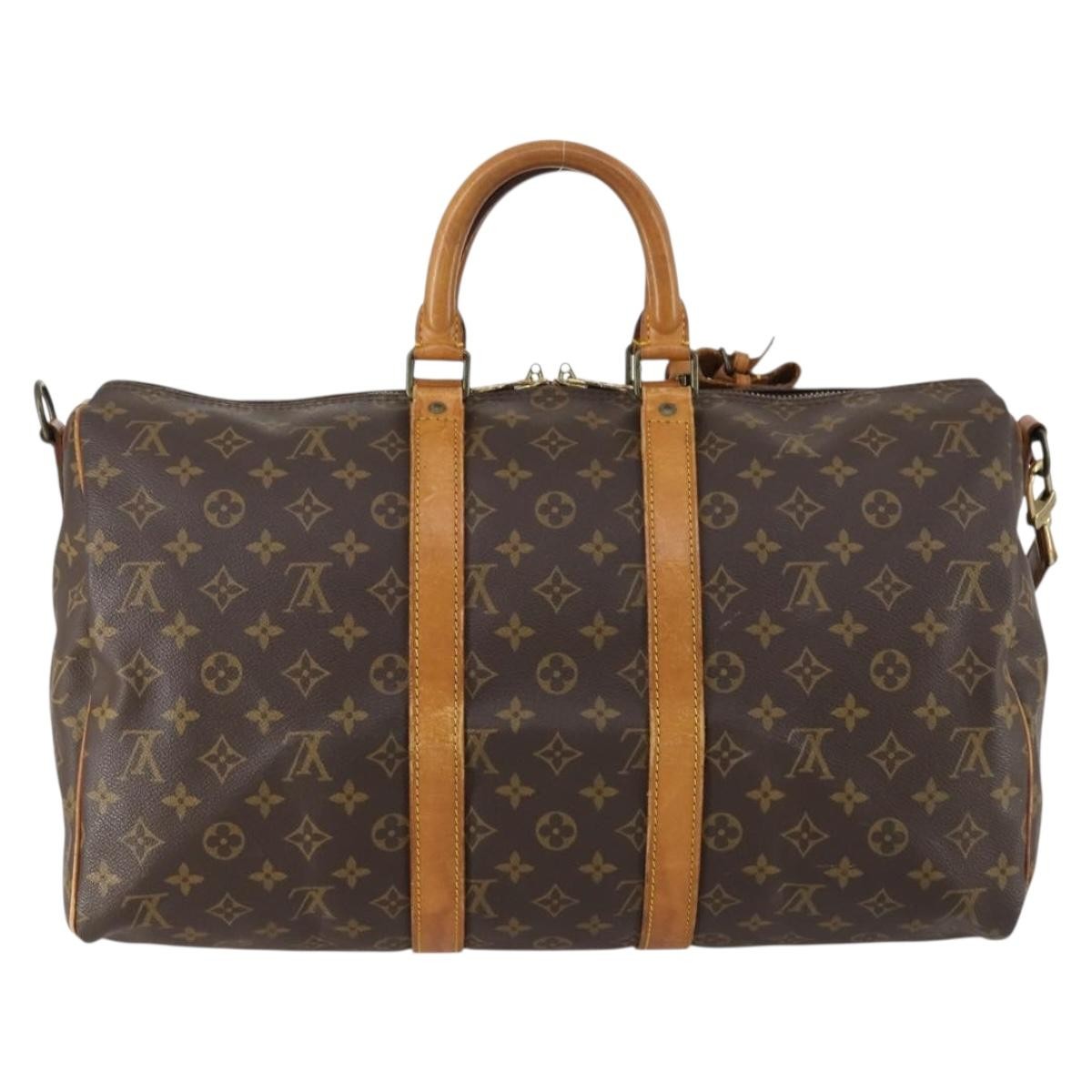 Louis Vuitton Keepall Bandouliere Bag Monogram Canvas Brown Canvas Travel Bag Bag (Pre-Owned)