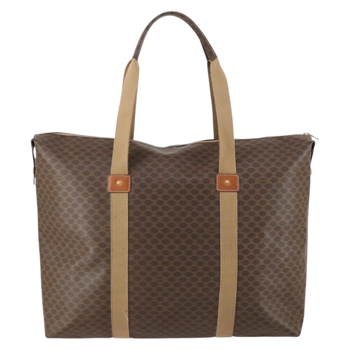 Celine Vintage Macadam Tote Bag Canvas Brown Pvc Tote Bag Bag (Pre-Owned)