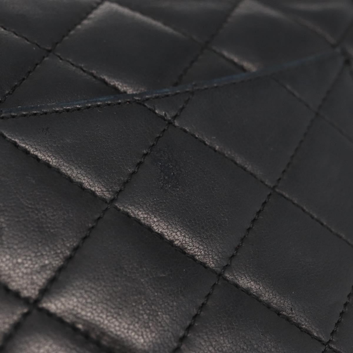 Chanel Vintage Two Tone Cc Flap Bag Quilted Lambskin Black Leather Shoulder Bag Bag (Pre-Owned)