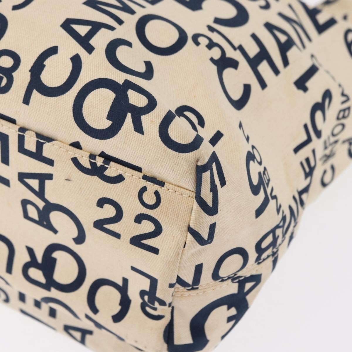 Chanel 31 Rue Cambon Beach Zip Tote Printed Canvas Navy Canvas Tote Bag Bag (Pre-Owned)
