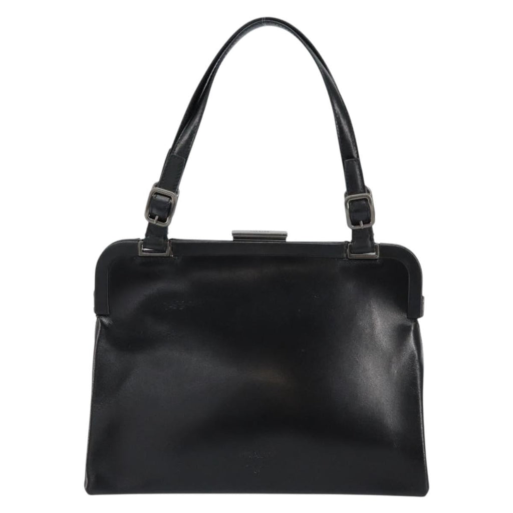 Prada Vintage Handbag Leather Black Leather Handbag (Pre-Owned)