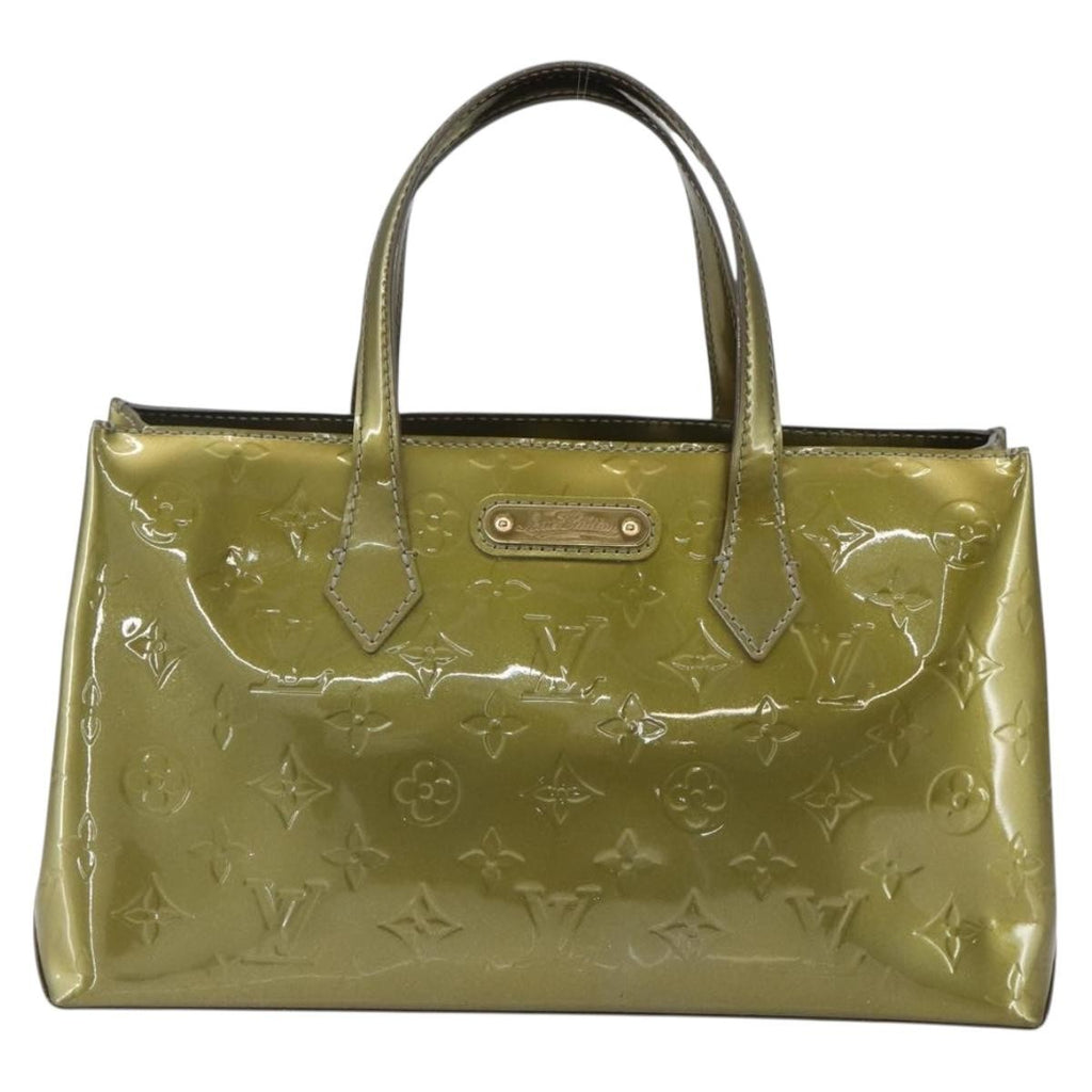 Louis Vuitton Wilshire Handbag Monogram Vernis Green Patent_Leather Handbag (Pre-Owned)