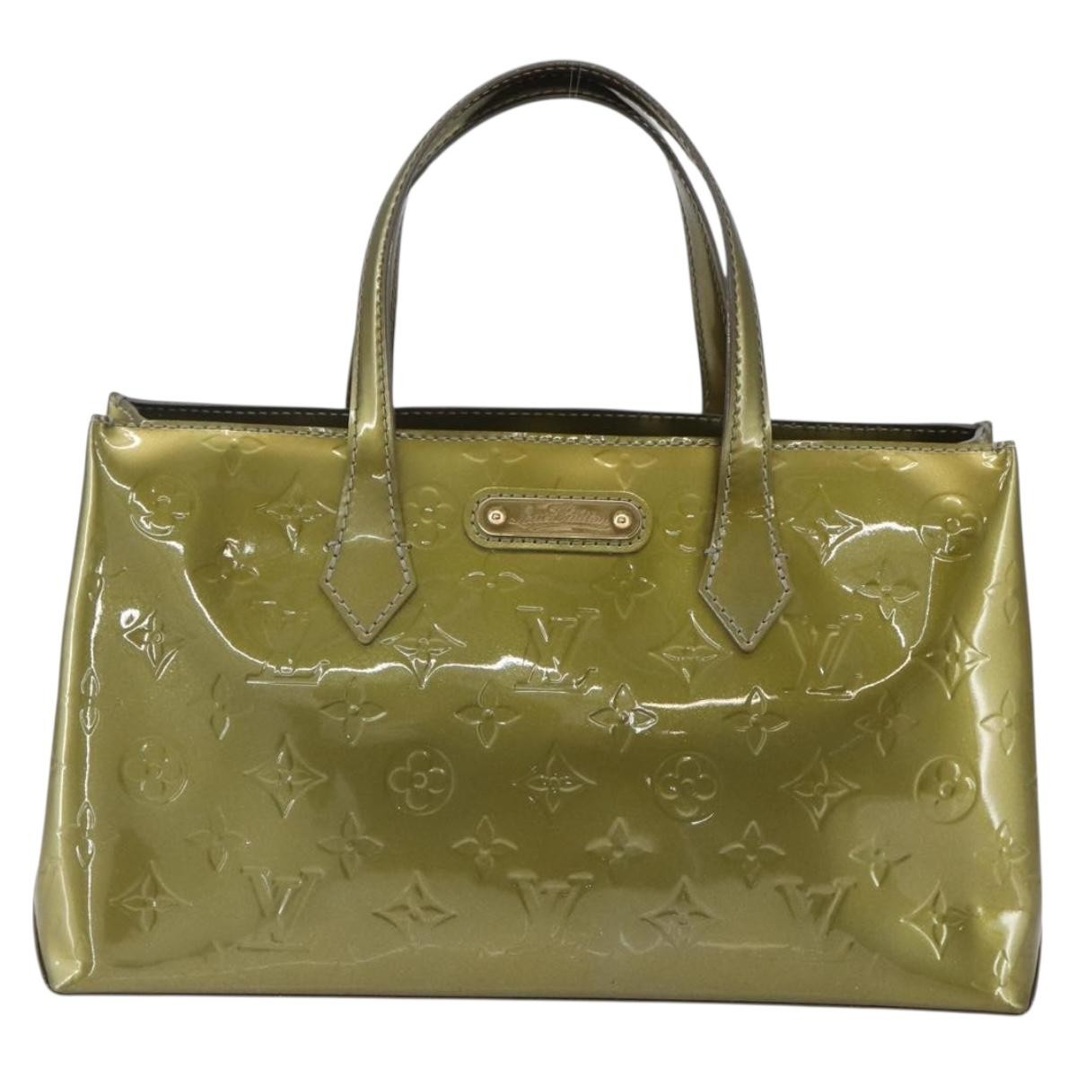 Louis Vuitton Wilshire Handbag Monogram Vernis Green Patent_Leather Handbag (Pre-Owned)