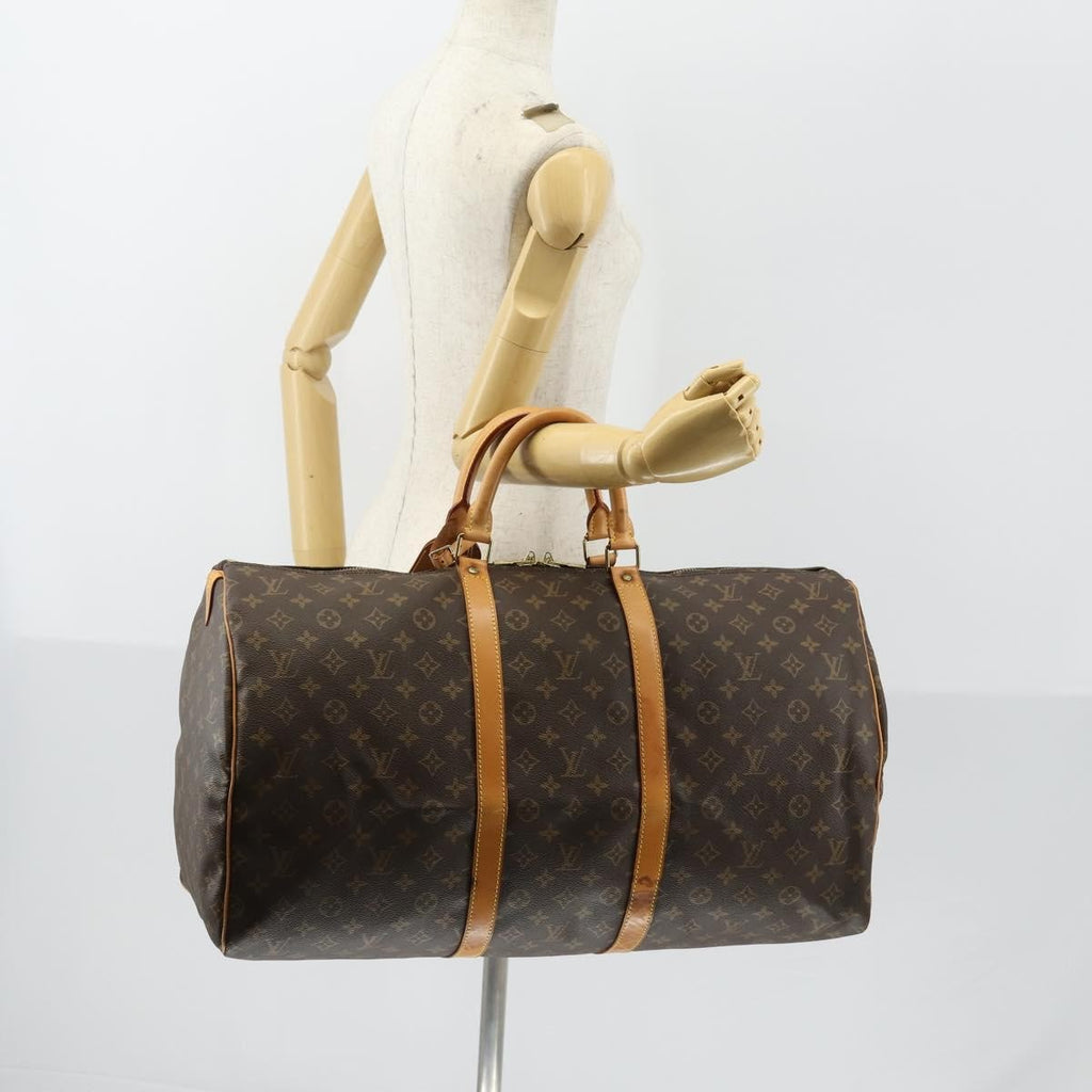 Louis Vuitton Keepall Bag Monogram Canvas Brown Canvas Travel Bag Bag (Pre-Owned)
