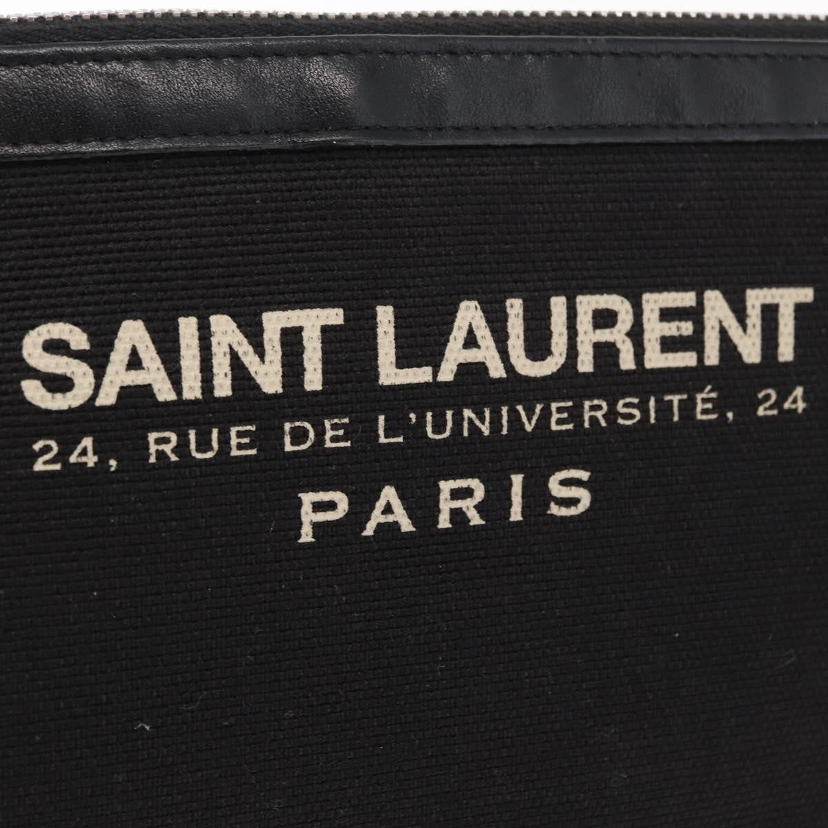 Saint Laurent Beach Zip Pouch Canvas Khaki Canvas Clutche & Pouche Bag (Pre-Owned)