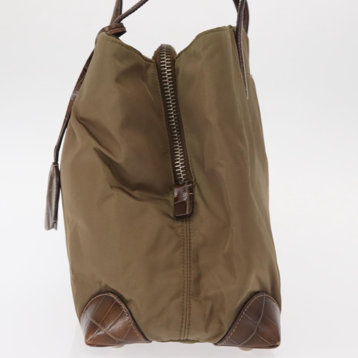 Prada Vintage Tote Tessuto Beige Nylon Tote Bag Bag (Pre-Owned)