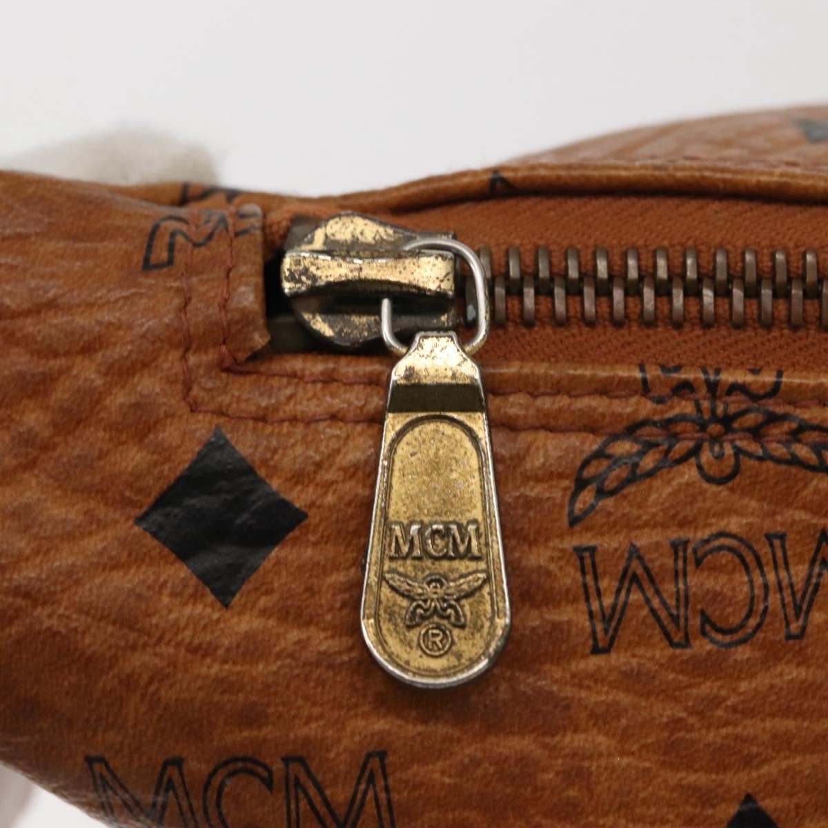 MCM Visetos Shoulder Bag Pvc Brown Canvas Shoulder Bag Bag (Pre-Owned)