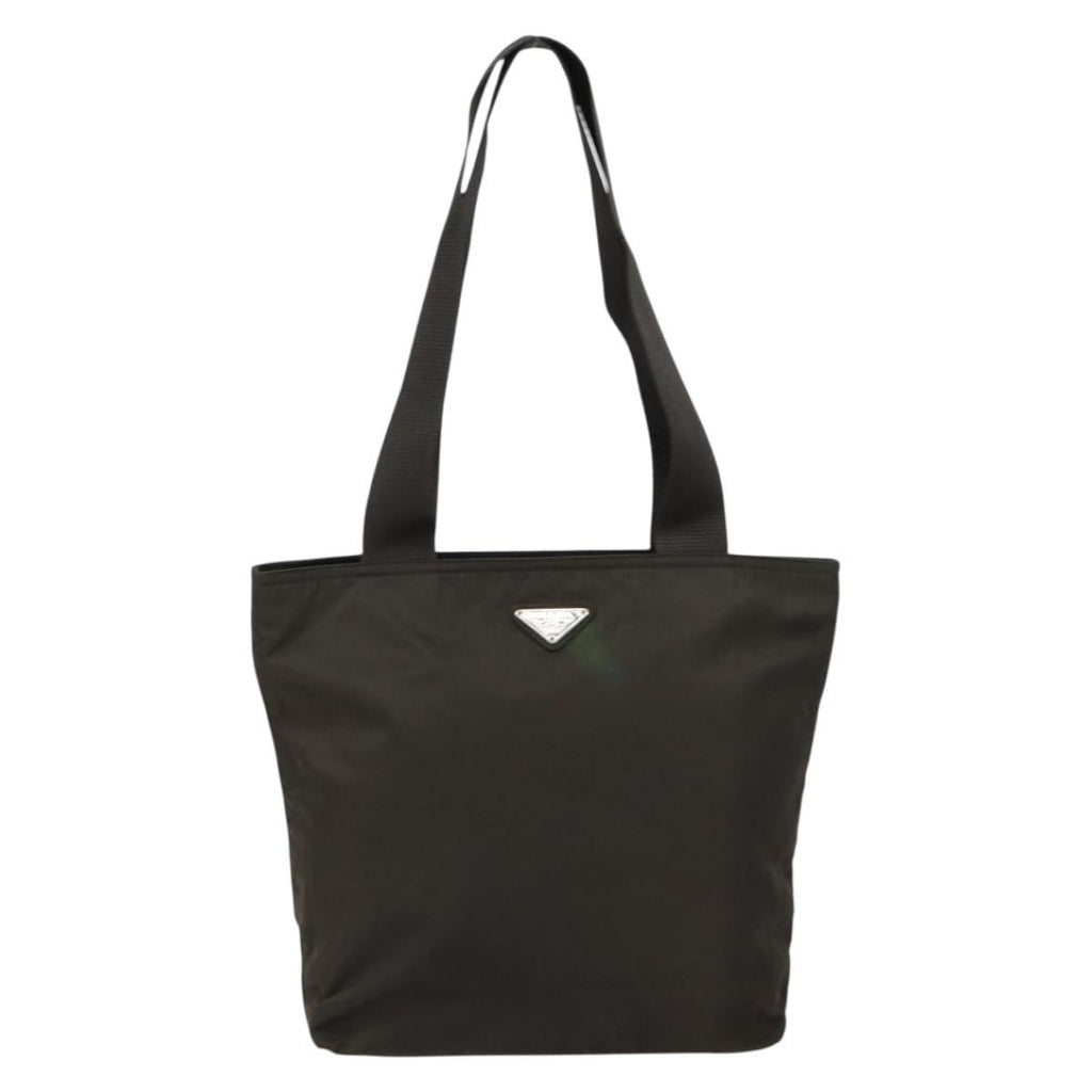 Prada Vintage Zip Tote Tessuto Khaki Nylon Tote Bag Bag (Pre-Owned)
