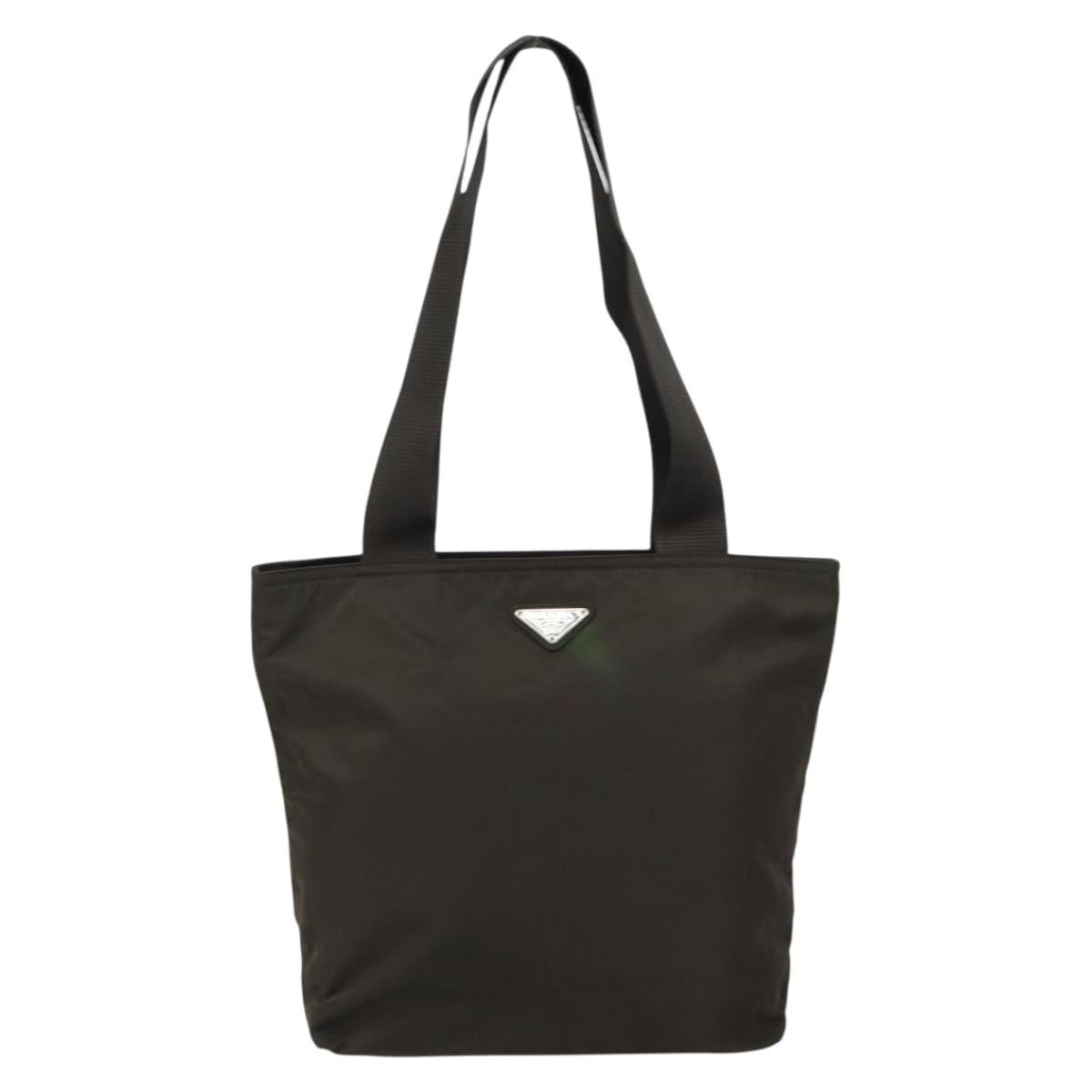 Prada Vintage Zip Tote Tessuto Khaki Nylon Tote Bag Bag (Pre-Owned)
