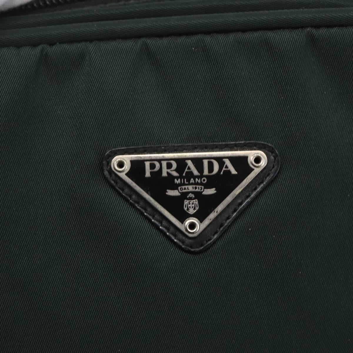 Prada Bowling Shoulder Bag Tessuto Green Nylon Handbag (Pre-Owned)